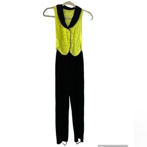 Yellow and black tap dance costume. Vest and pants. Size Girls Large.